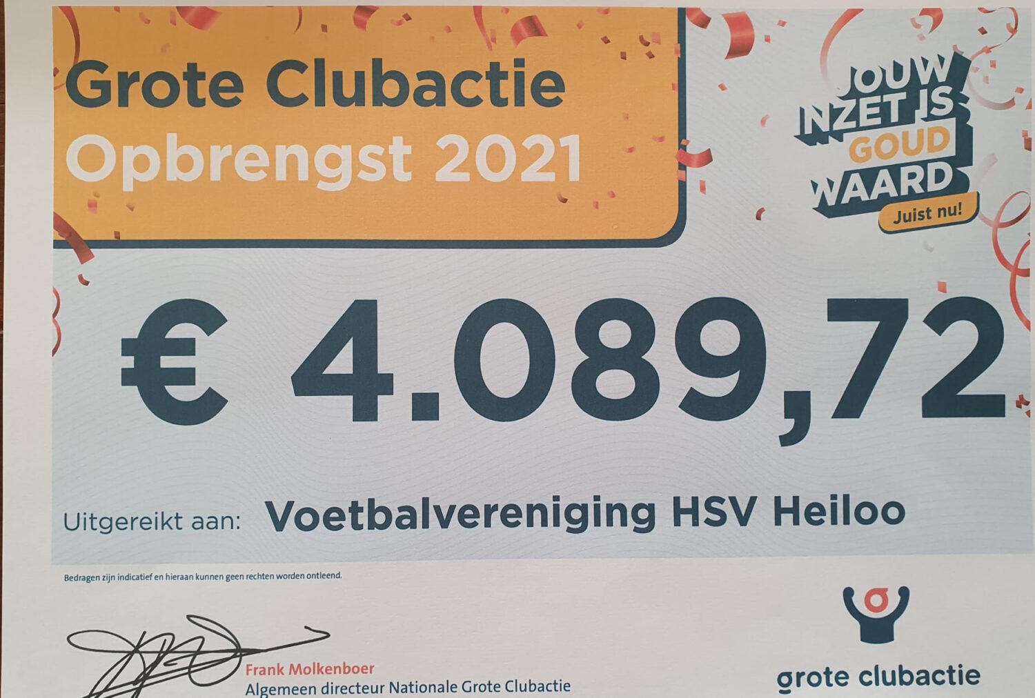 Grote Clubactie Opnieuw Een Succes! - Voetbalvereniging HSV Heiloo